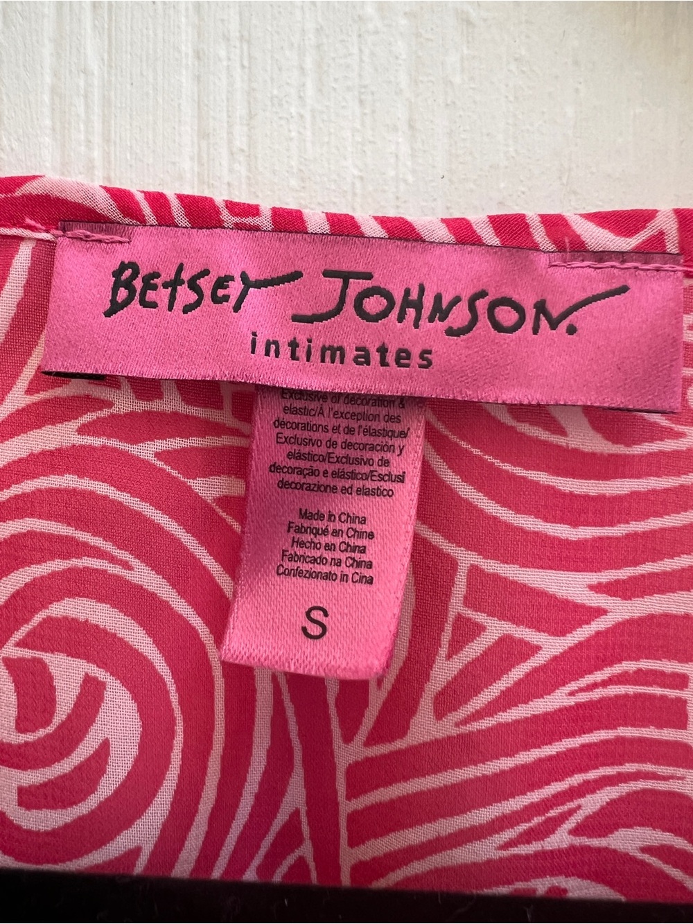 Vintage Betsey Johnson Intimates Pink Swirl Babydoll Chemise Y2K S Coquette Glam - Picture 3 of 5